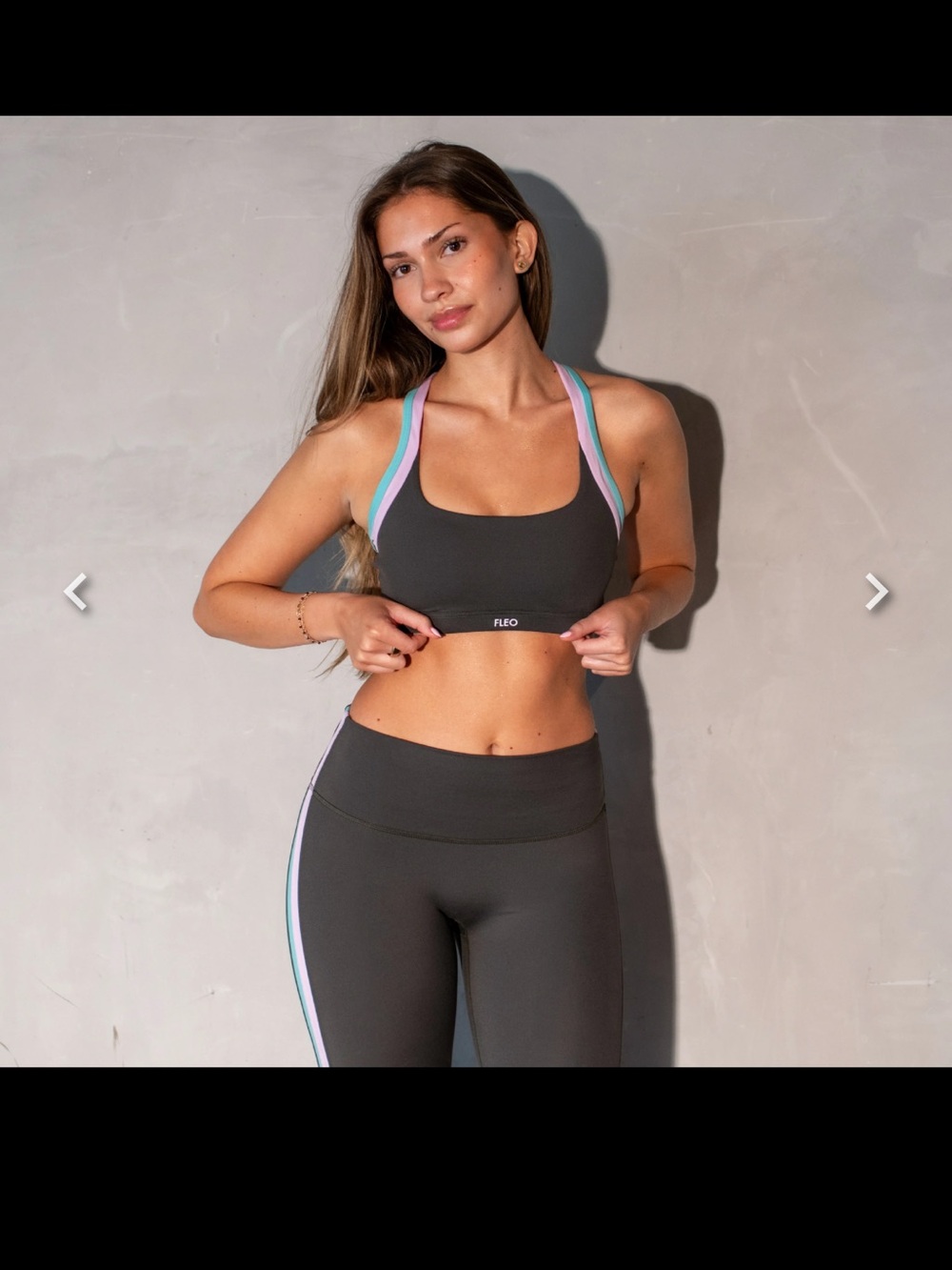 Fleo Ava Racerback Multi Colored Sports Bra Size Small